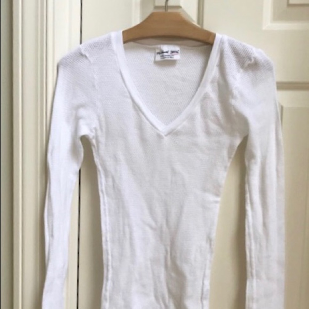 Michael Star V neck tee O/S White
